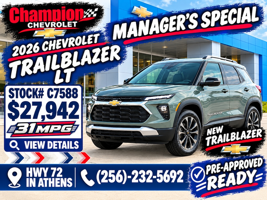 2026 Chevrolet Trailblazer Managers Special at Champion Chevrolet HWY 72 in Athens, AL