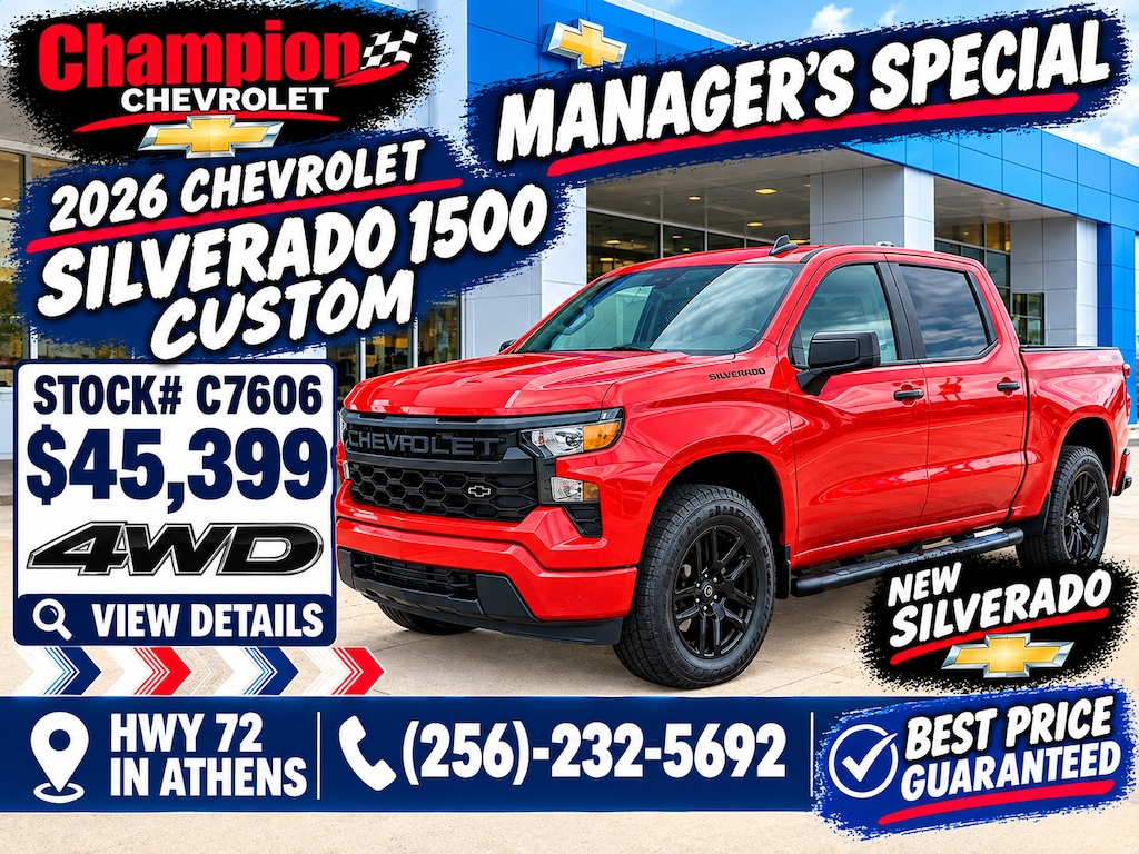 2026 Chevrolet Silverado 1500 Managers Special at Champion Chevrolet HWY 72 in Athens, AL