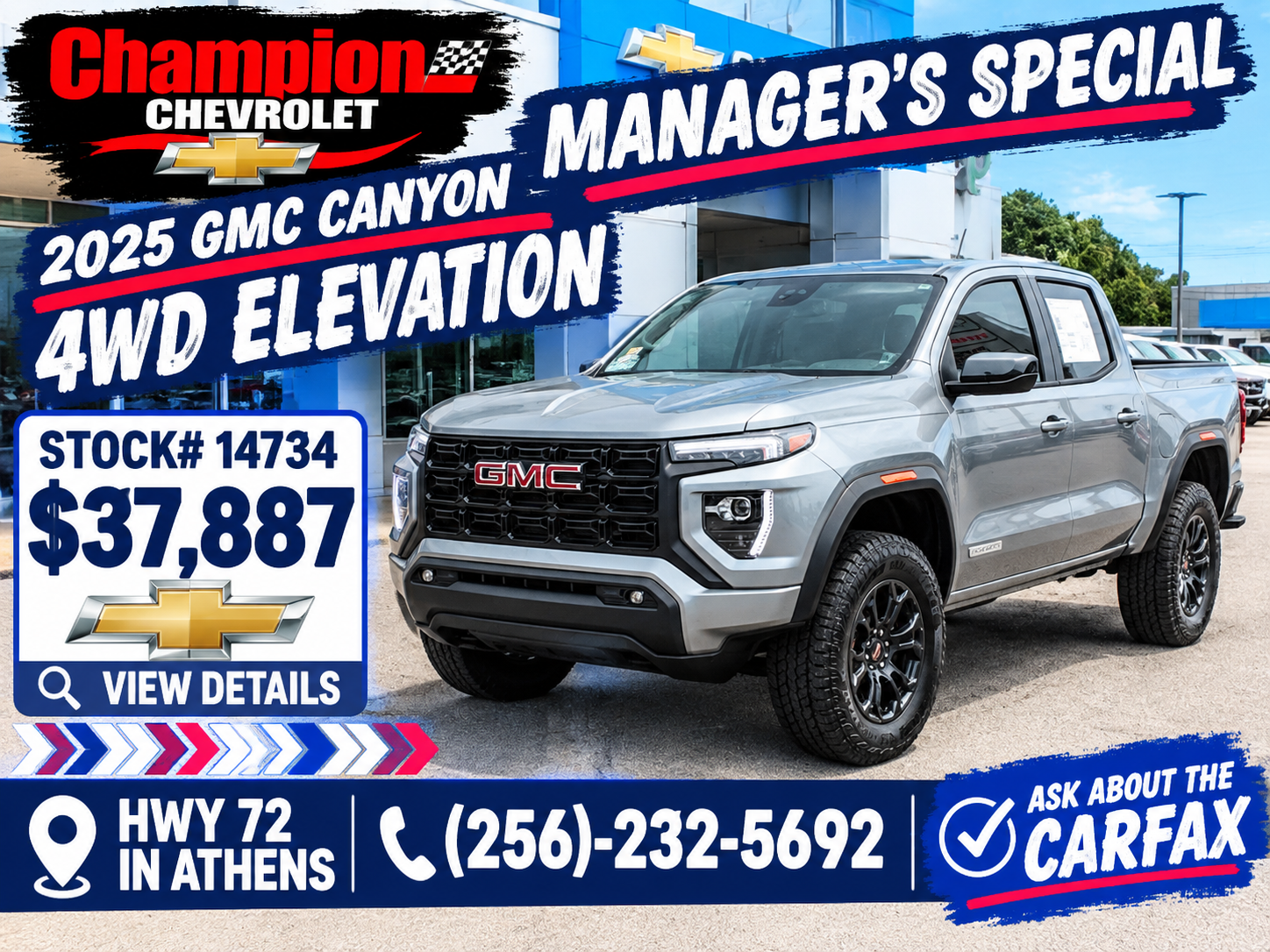2025 GMC Canyon Managers Special at Champion Chevrolet HWY 72 in Athens, AL