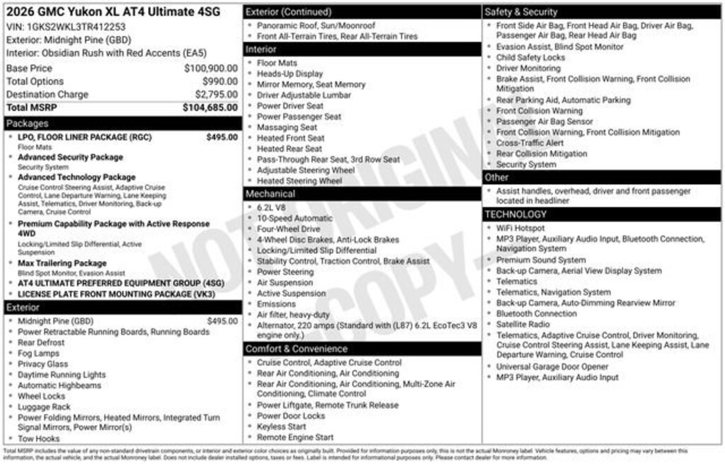 New 2026 GMC Yukon XL AT4 Ultimate SUV