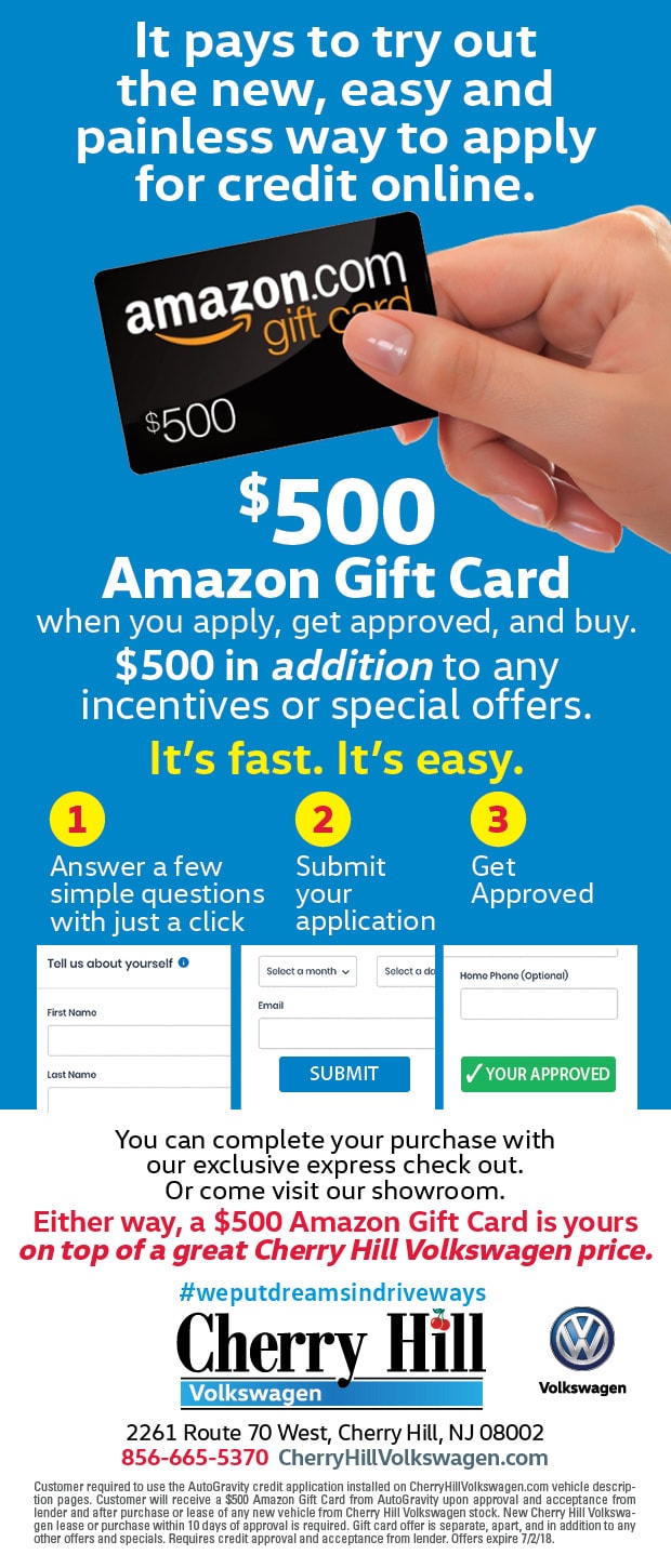 Free $500 Amazon Gift Card | Cherry Hill Volkswagen