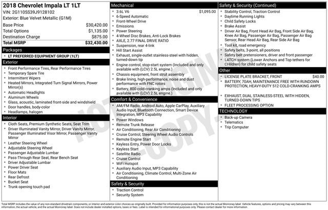 2018 Chevrolet Impala 1LT's photo