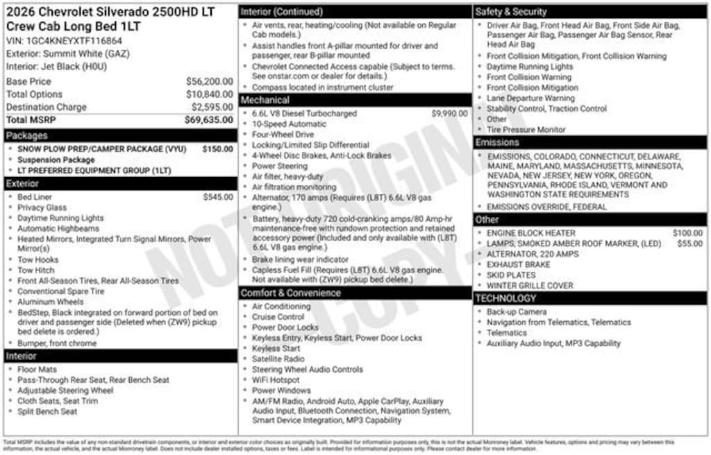 New 2026 Chevrolet Silverado 2500 HD LT Truck