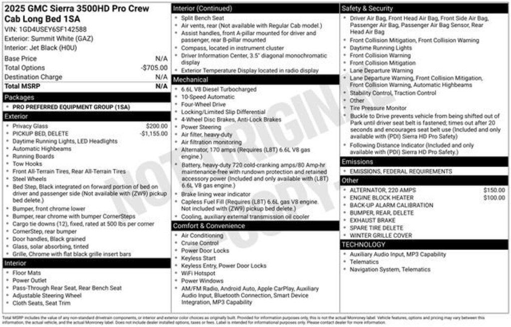 New 2025 GMC Sierra 3500 HD Pro Truck