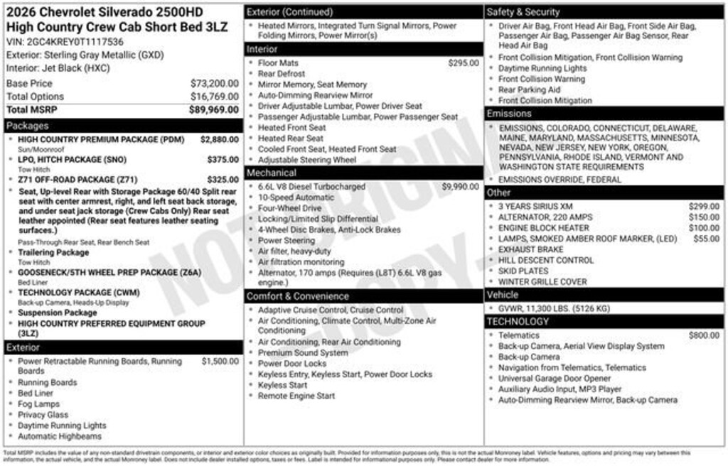 New 2026 Chevrolet Silverado 2500 HD High Country Truck