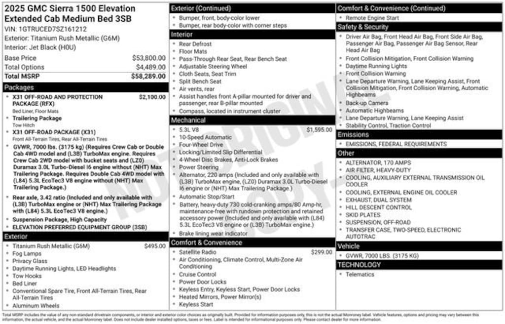 New 2025 GMC Sierra 1500 Elevation Truck