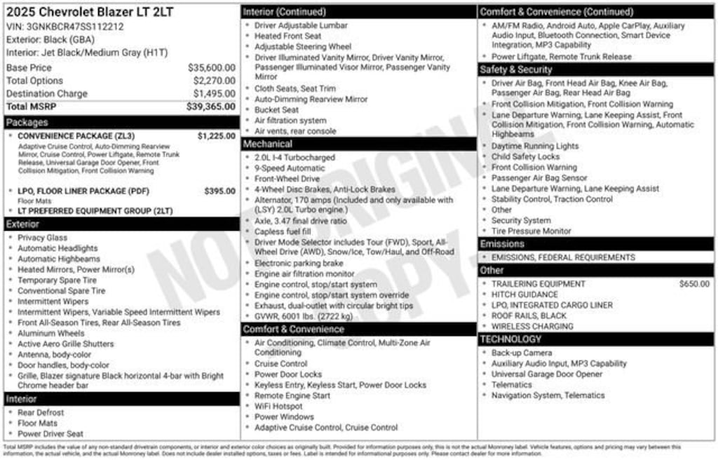 New 2025 Chevrolet Blazer 2LT SUV