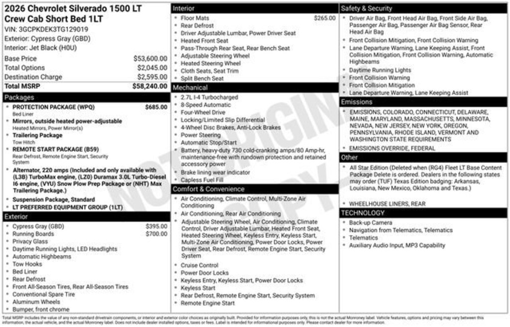 New 2026 Chevrolet Silverado 1500 LT Truck