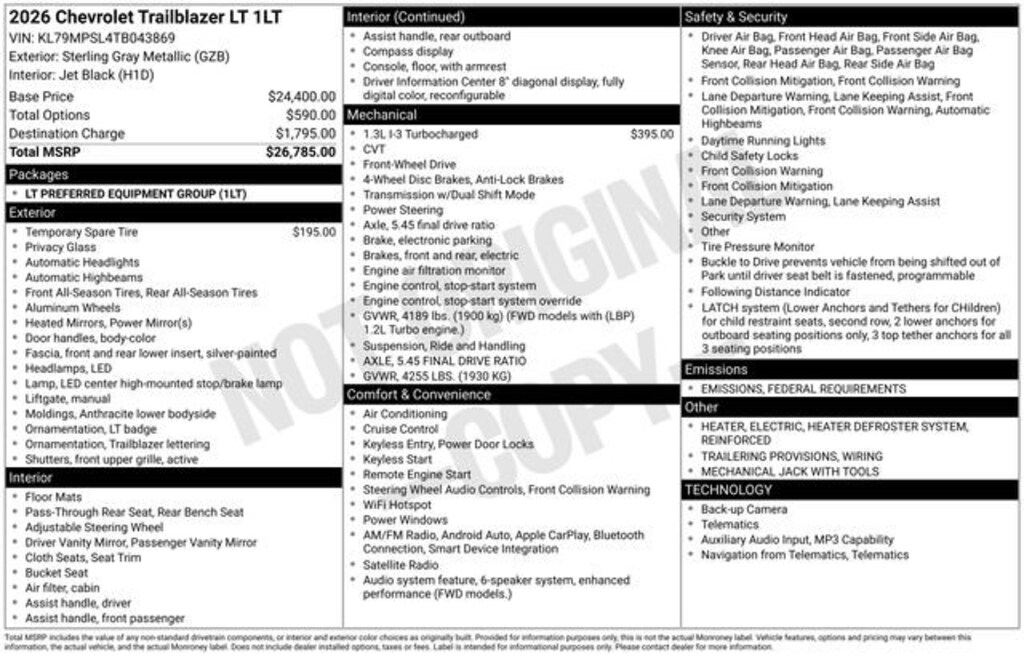 New 2026 Chevrolet Trailblazer LT SUV