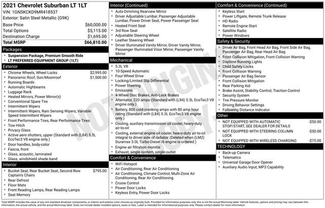 2021 Chevrolet Suburban 4WD 1500 LT's photo