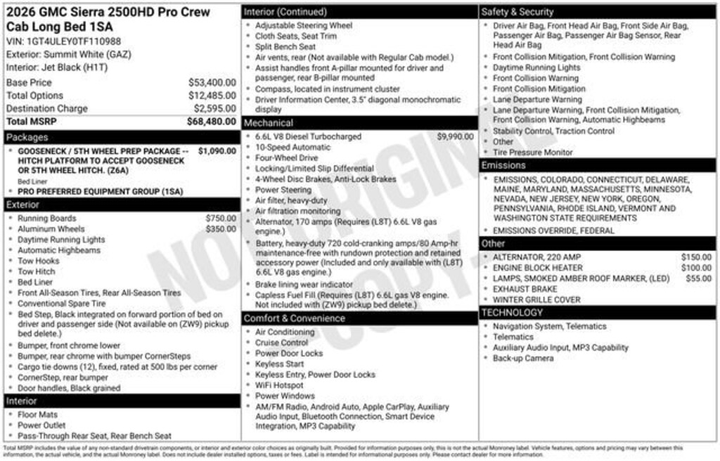 New 2026 GMC Sierra 2500 HD Pro Truck