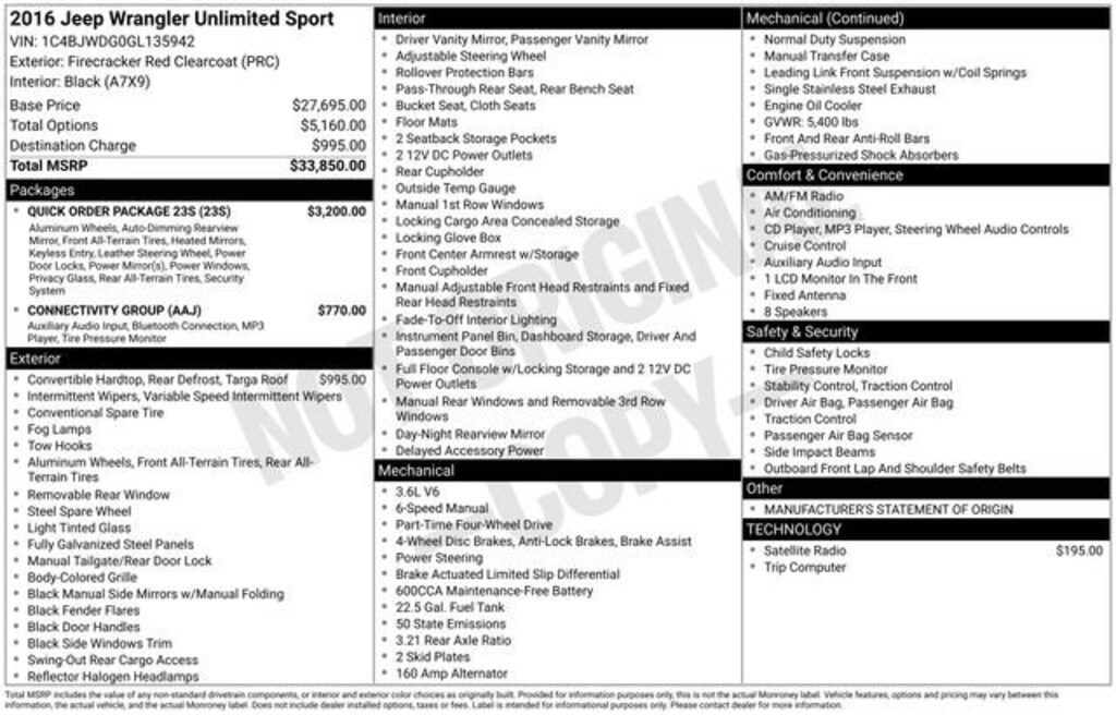 Used 2016 Jeep Wrangler Unlimited Sport