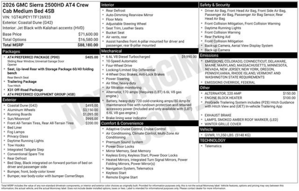 New 2026 GMC Sierra 2500 HD AT4 Truck