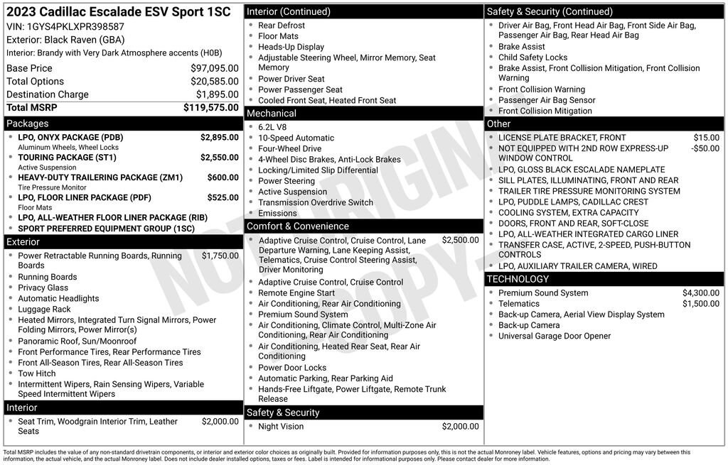Used 2023 CADILLAC Escalade ESV Sport SUV