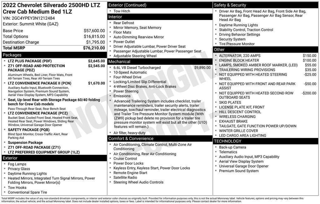 Used 2022 Chevrolet Silverado 2500 HD LTZ Truck