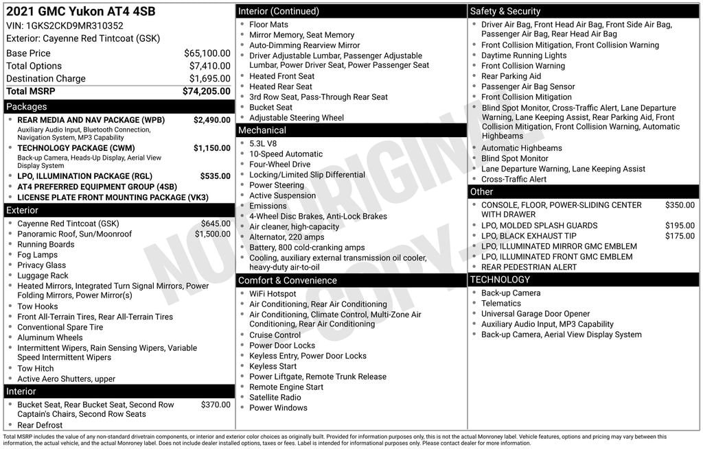 Used 2021 GMC Yukon AT4 SUV