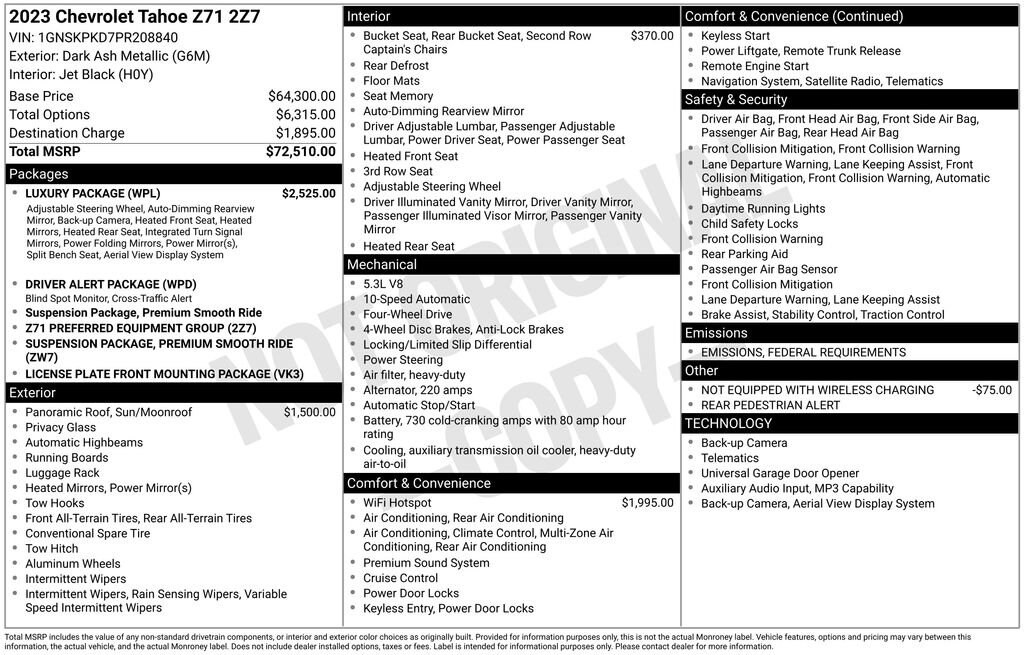 Used 2023 Chevrolet Tahoe Z71 SUV