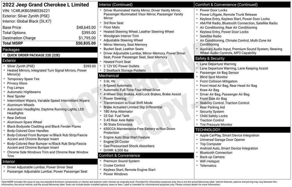 Used 2022 Jeep Grand Cherokee L Limited