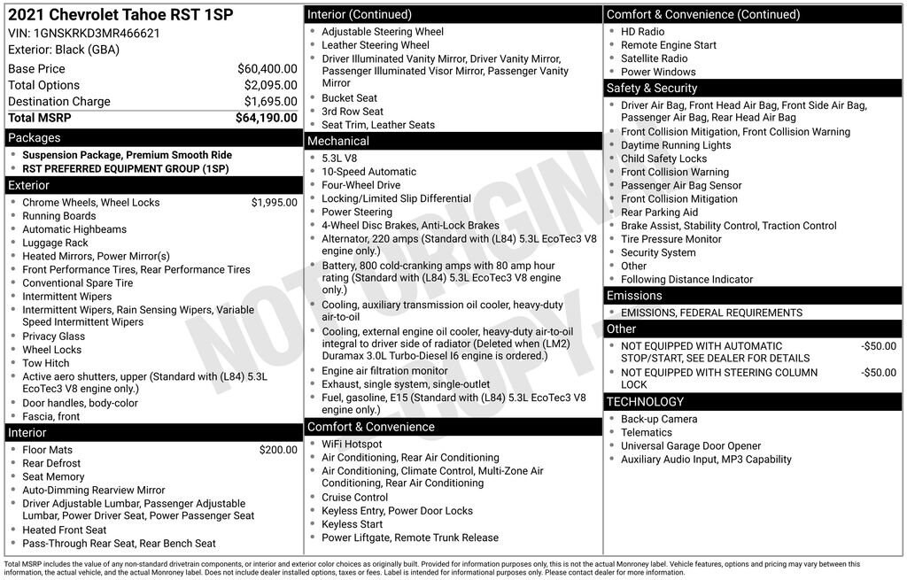 Used 2021 Chevrolet Tahoe RST SUV