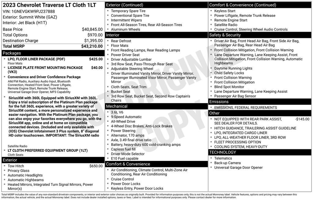 Used 2023 Chevrolet Traverse LT Cloth SUV