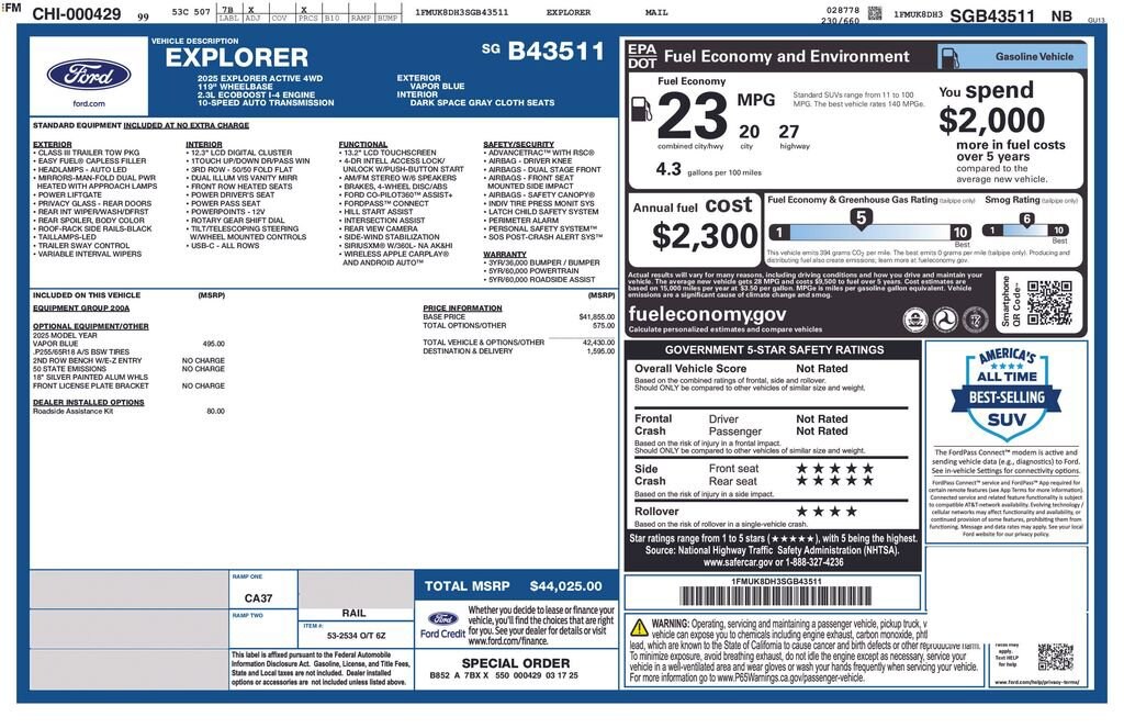 Used 2025 Ford Explorer Active