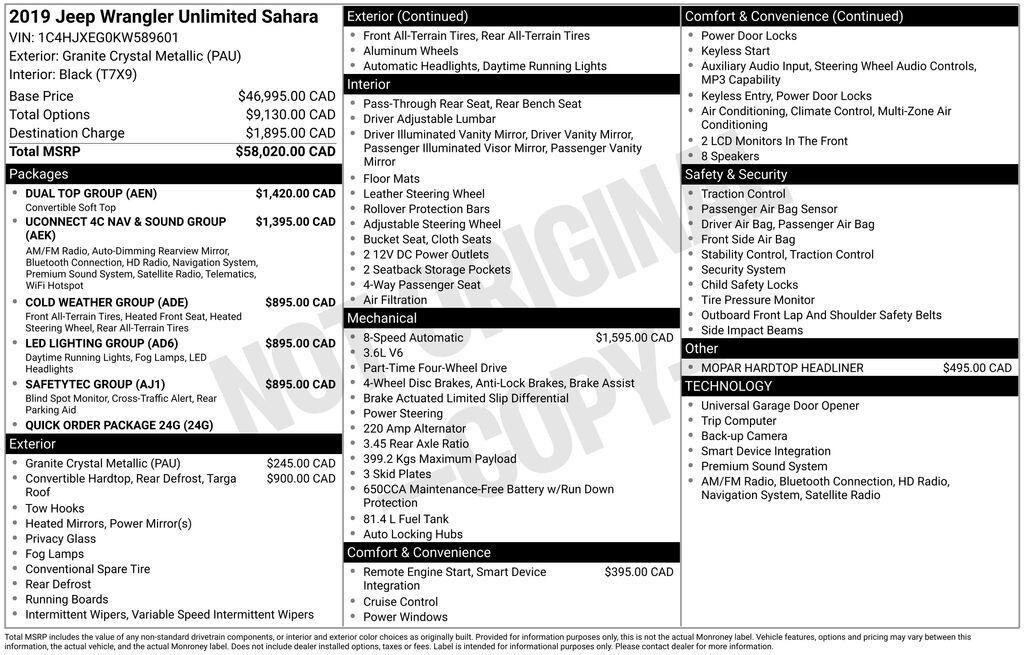 Used 2019 Jeep Wrangler Unlimited Sahara