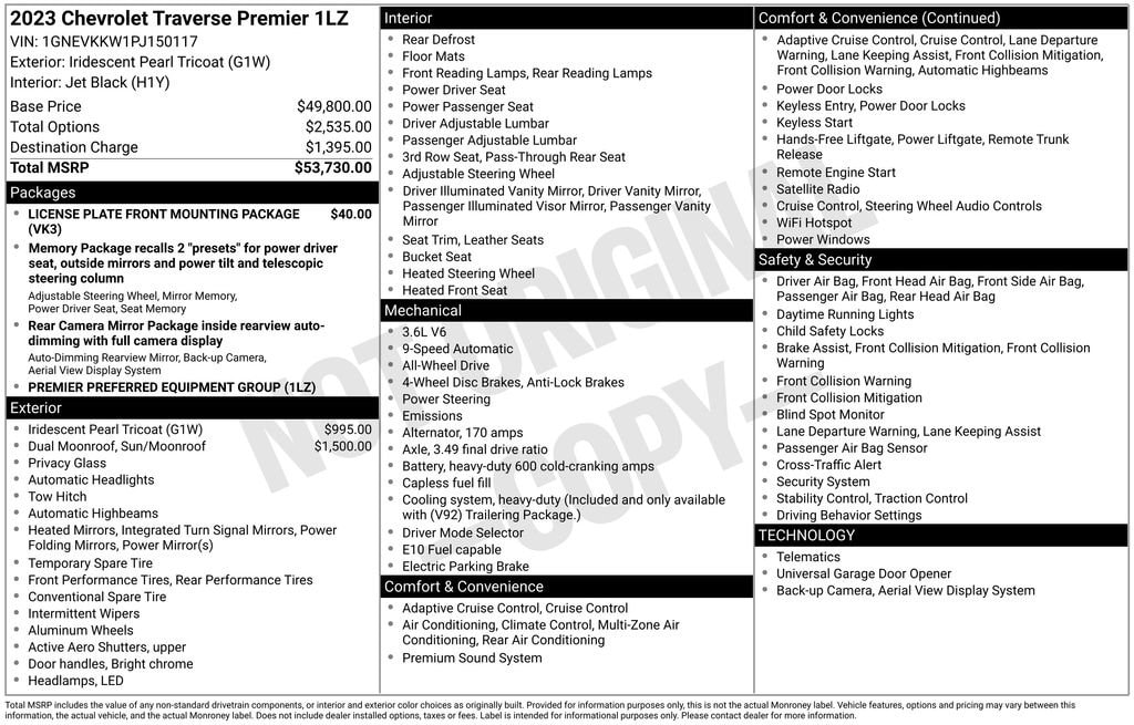 Used 2023 Chevrolet Traverse Premier SUV