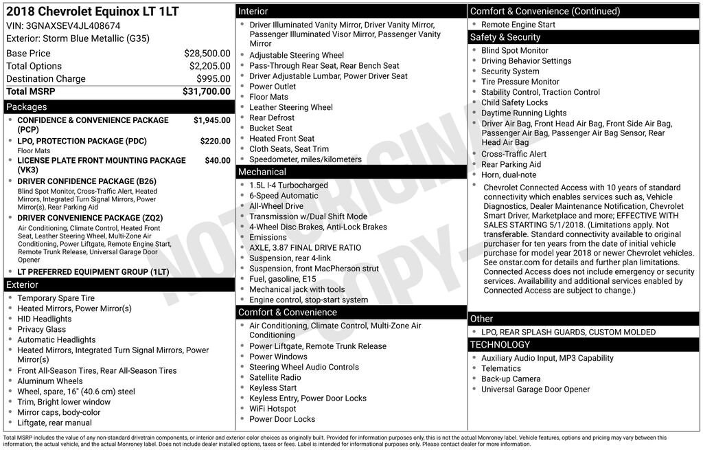 Used 2018 Chevrolet Equinox LT SUV