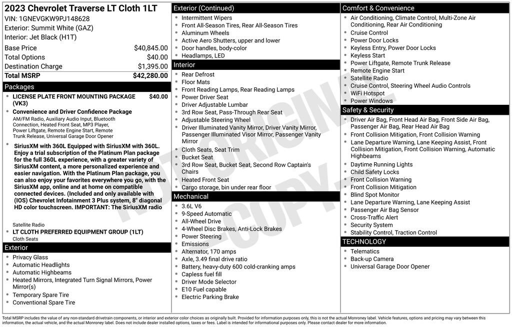 Used 2023 Chevrolet Traverse LT Cloth SUV