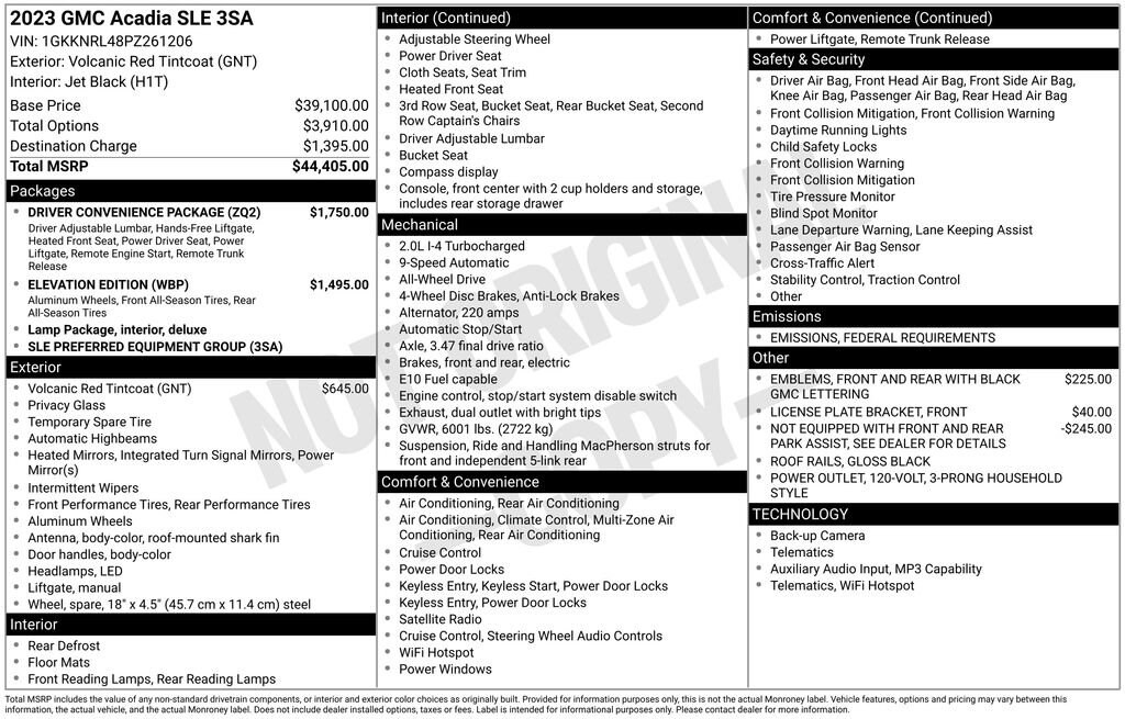 Used 2023 GMC Acadia SLE SUV