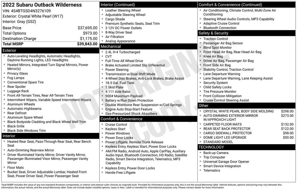 Used 2022 Subaru Outback Wilderness
