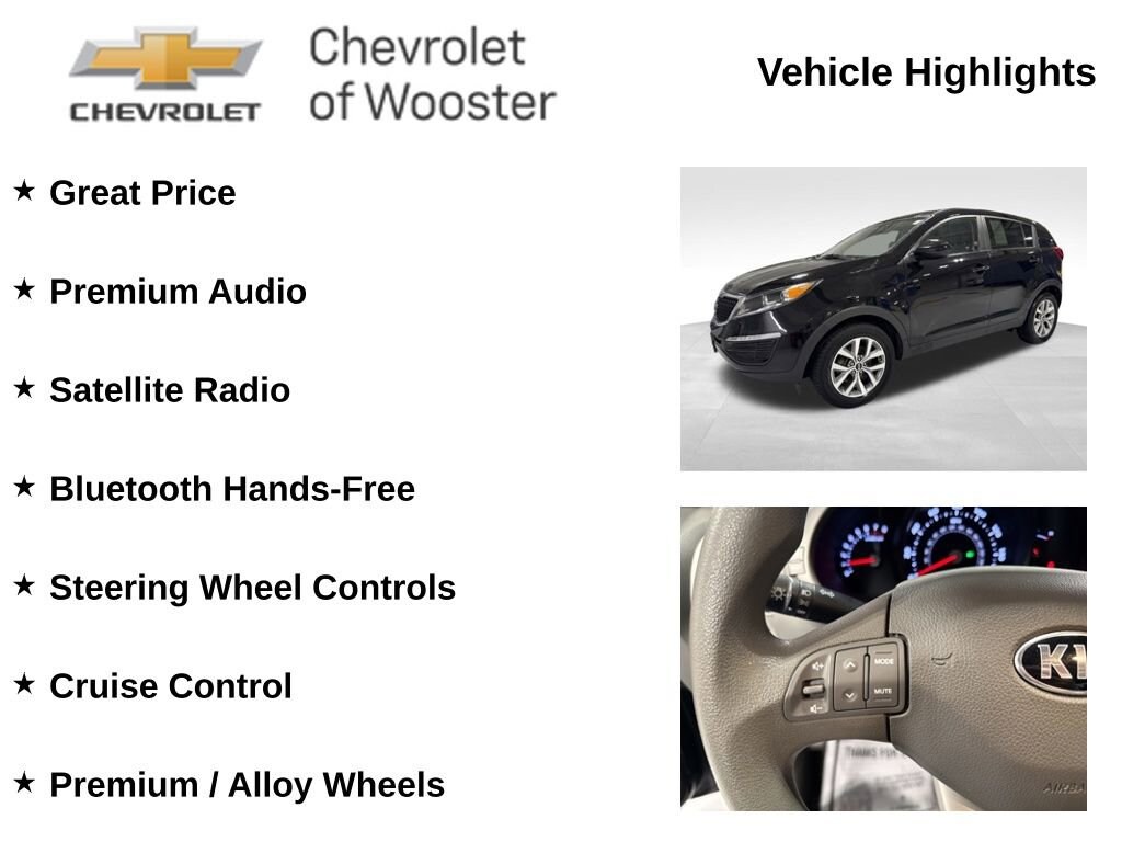 Used 2016 Kia Sportage LX with VIN KNDPB3AC3G7838138 for sale in Wooster, OH