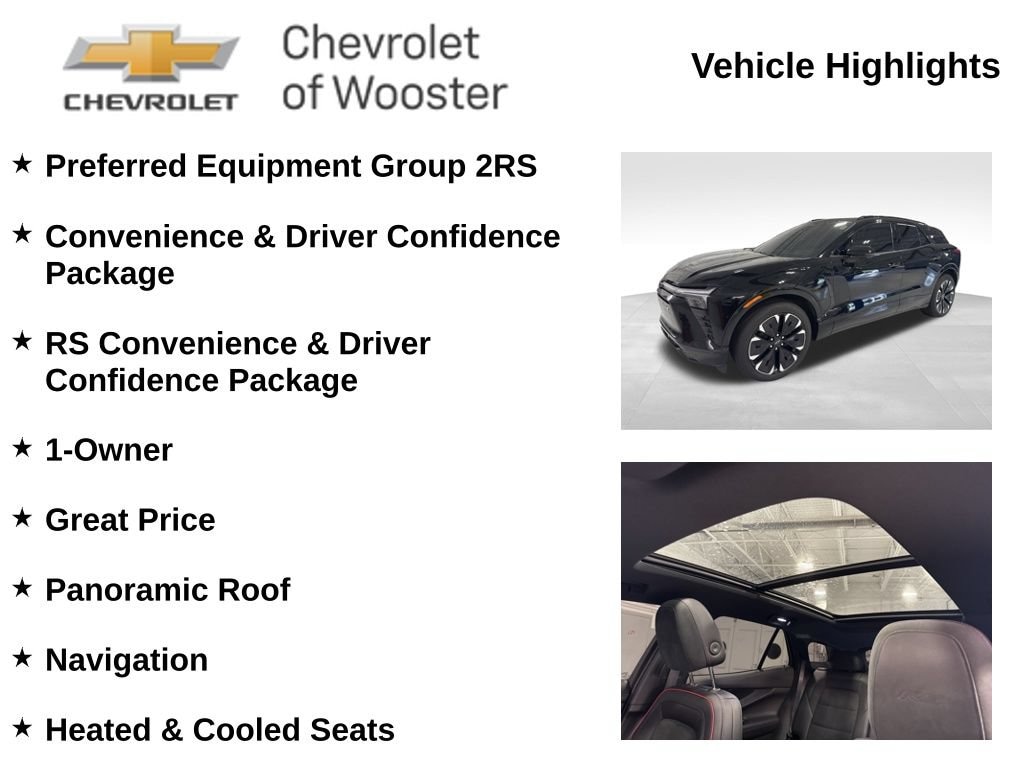 Used 2024 Chevrolet Blazer EV RS with VIN 3GNKDHRK4RS291373 for sale in Wooster, OH