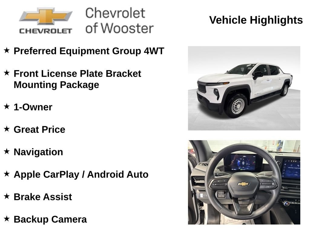 Used 2024 Chevrolet Silverado EV Work Truck with VIN 1GC10VEL6RU203713 for sale in Wooster, OH