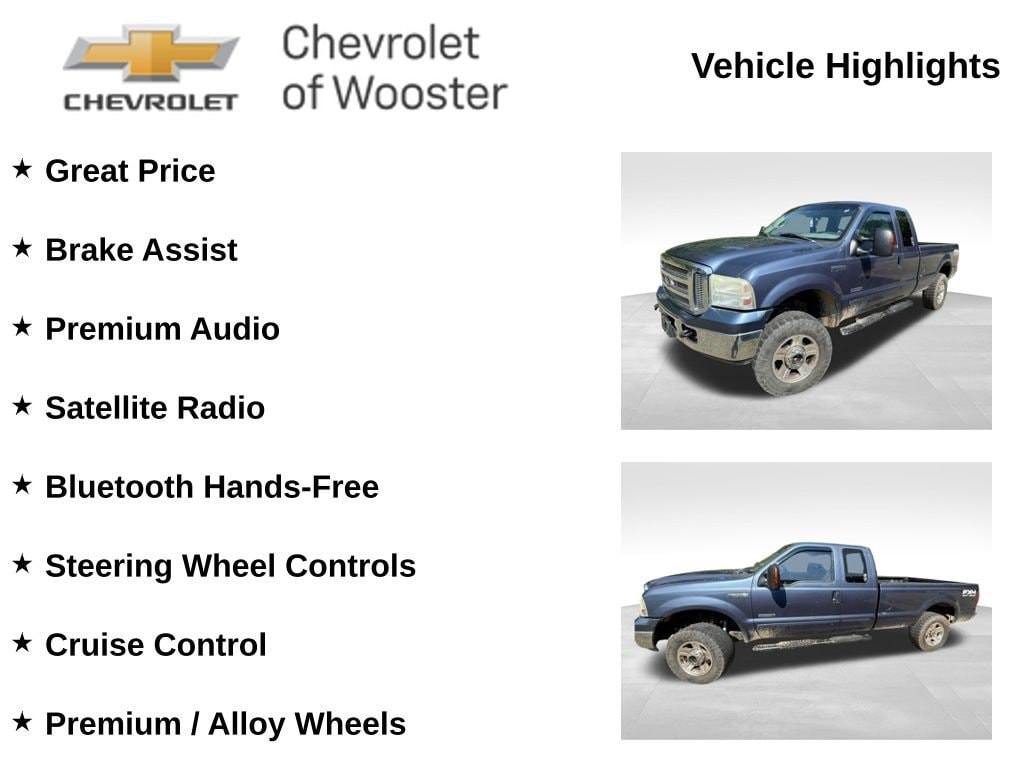 Used 2005 Ford F-250 Super Duty XLT with VIN 1FTSX21P25EC74578 for sale in Wooster, OH