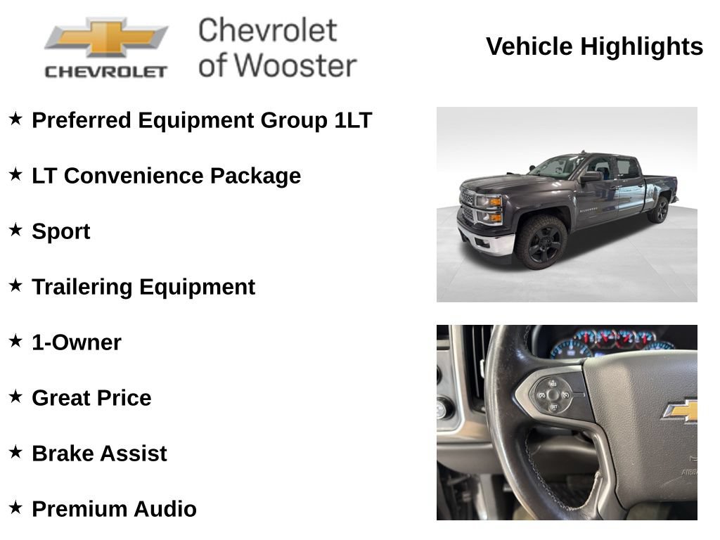 Used 2015 Chevrolet Silverado 1500 LT with VIN 1GCUKREC4FF204924 for sale in Wooster, OH