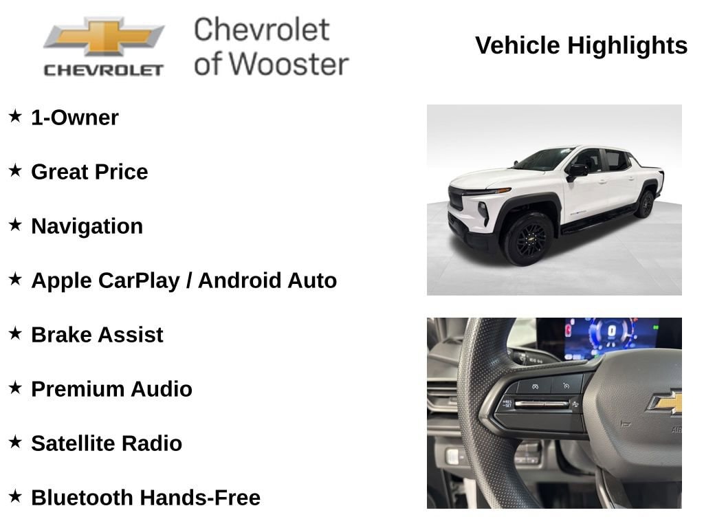 Used 2024 Chevrolet Silverado EV Work Truck with VIN 1GC10VEL1RU000101 for sale in Wooster, OH