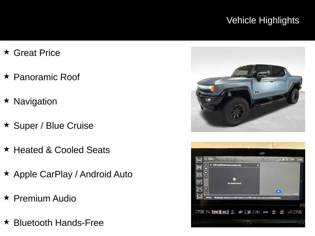 Used 2024 GMC HUMMER EV 3X with VIN 1GT40EDA8RU110737 for sale in Wooster, OH