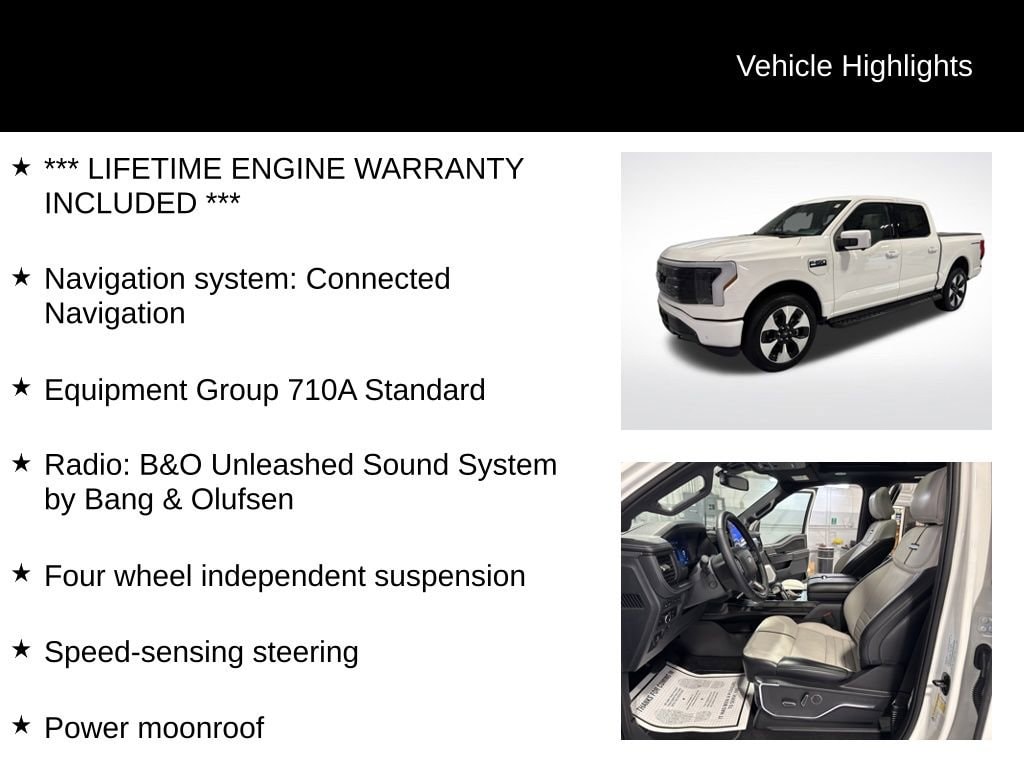 Used 2024 Ford F-150 Lightning Platinum with VIN 1FT6W7L75RWG18290 for sale in Wooster, OH