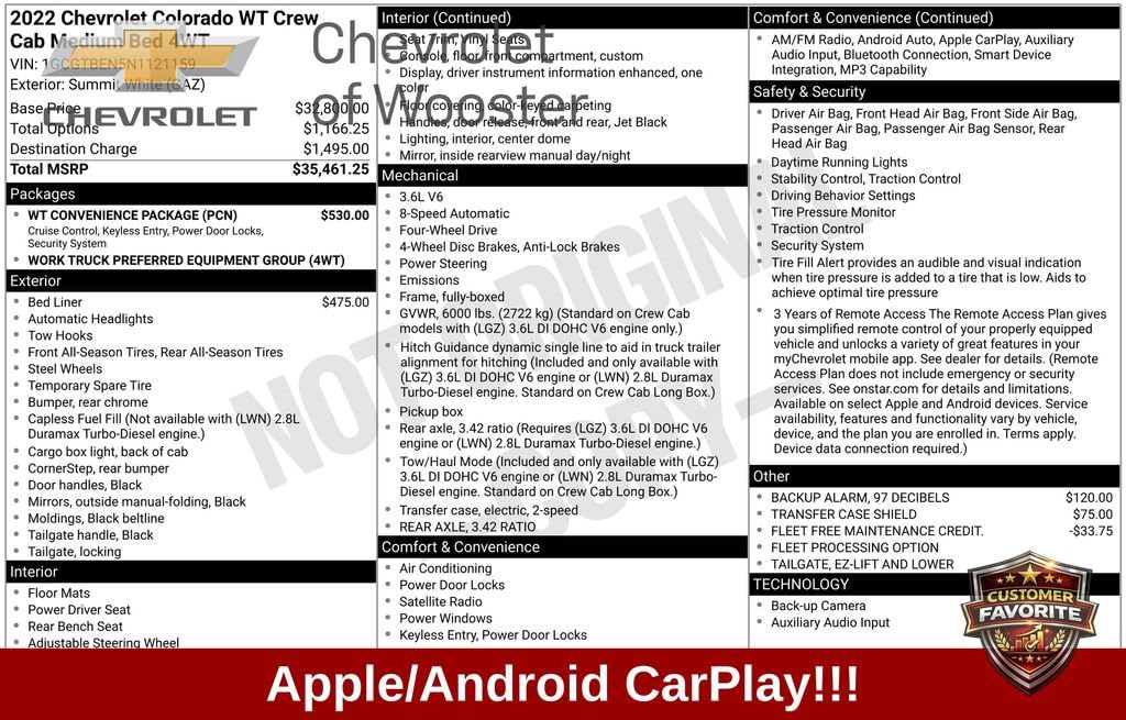 2022 Chevrolet Colorado 4WD Work Truck Crew Cab Short Box's photo