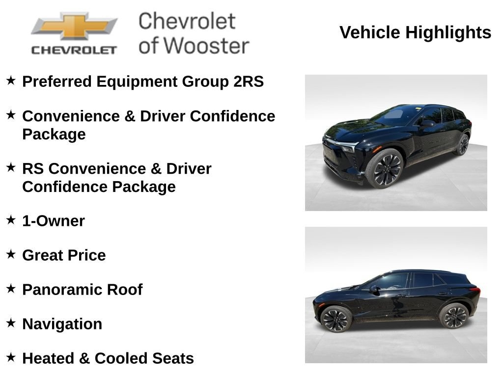 Used 2024 Chevrolet Blazer EV RS with VIN 3GNKDHRK4RS291373 for sale in Wooster, OH