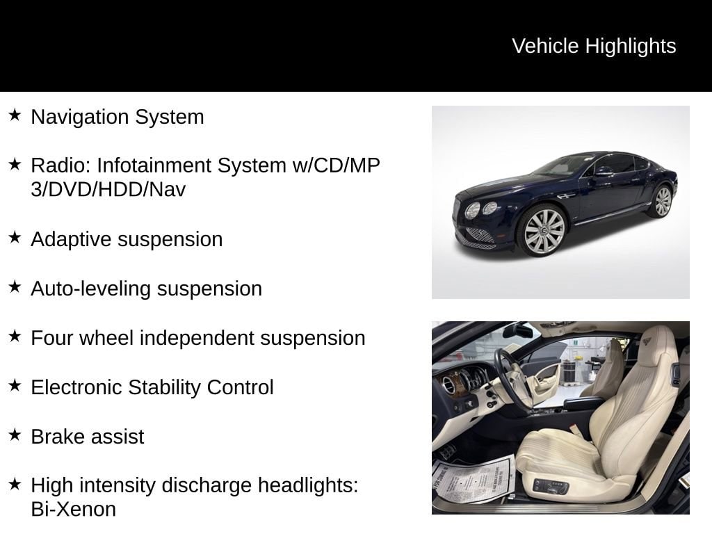 Used 2016 Bentley Continental GT W12