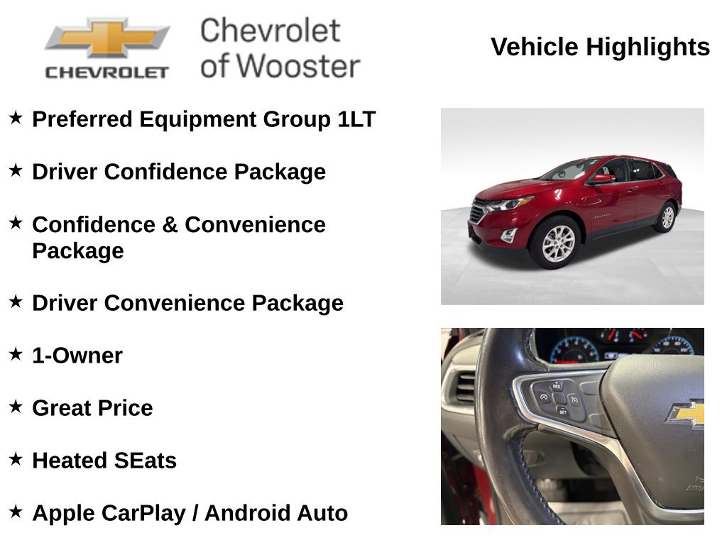 Used 2018 Chevrolet Equinox LT with VIN 3GNAXJEV4JS536509 for sale in Wooster, OH