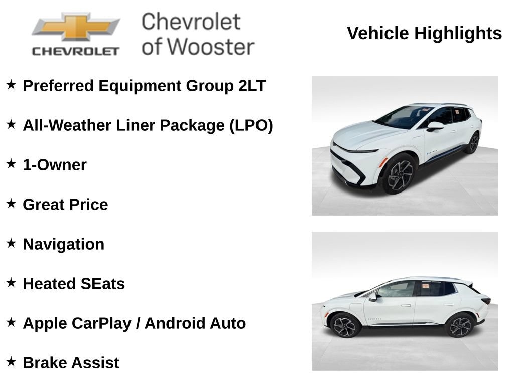 Used 2024 Chevrolet Equinox EV LT with VIN 3GN7DLRP2RS291845 for sale in Wooster, OH