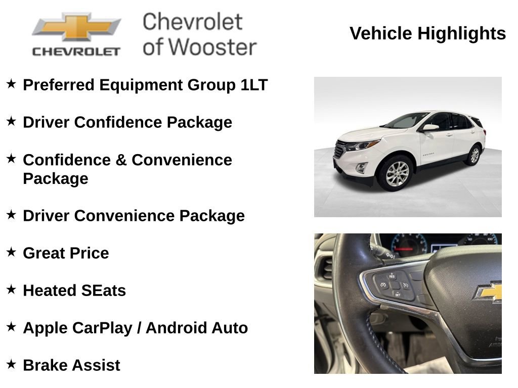 Used 2018 Chevrolet Equinox LT with VIN 2GNAXJEV7J6129086 for sale in Wooster, OH