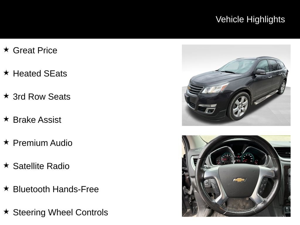 Used 2016 Chevrolet Traverse 1LT with VIN 1GNKVGKD5GJ182051 for sale in Wooster, OH