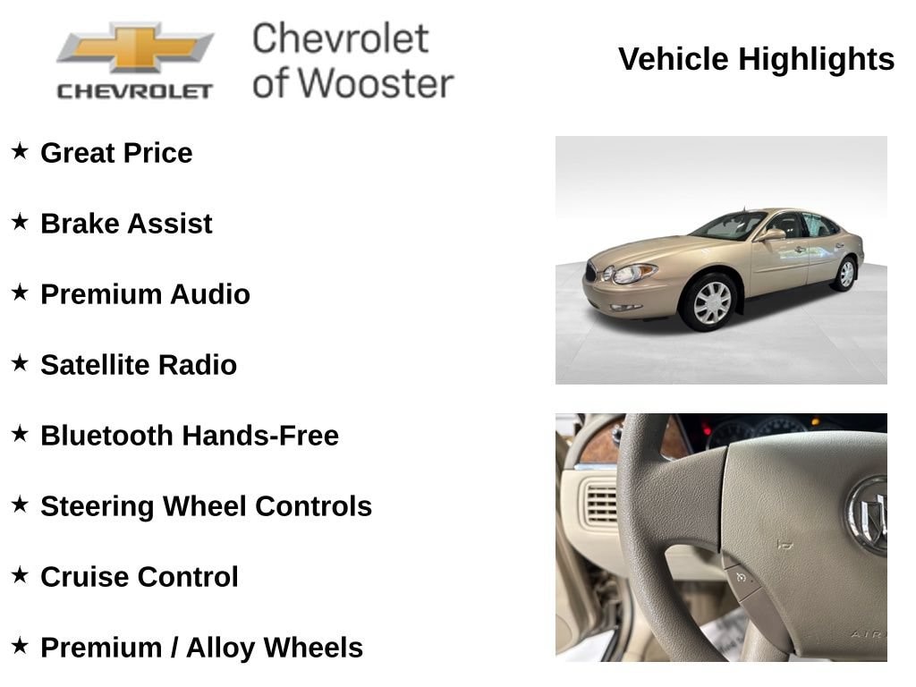 Used 2005 Buick LaCrosse CX with VIN 2G4WC532351321260 for sale in Wooster, OH