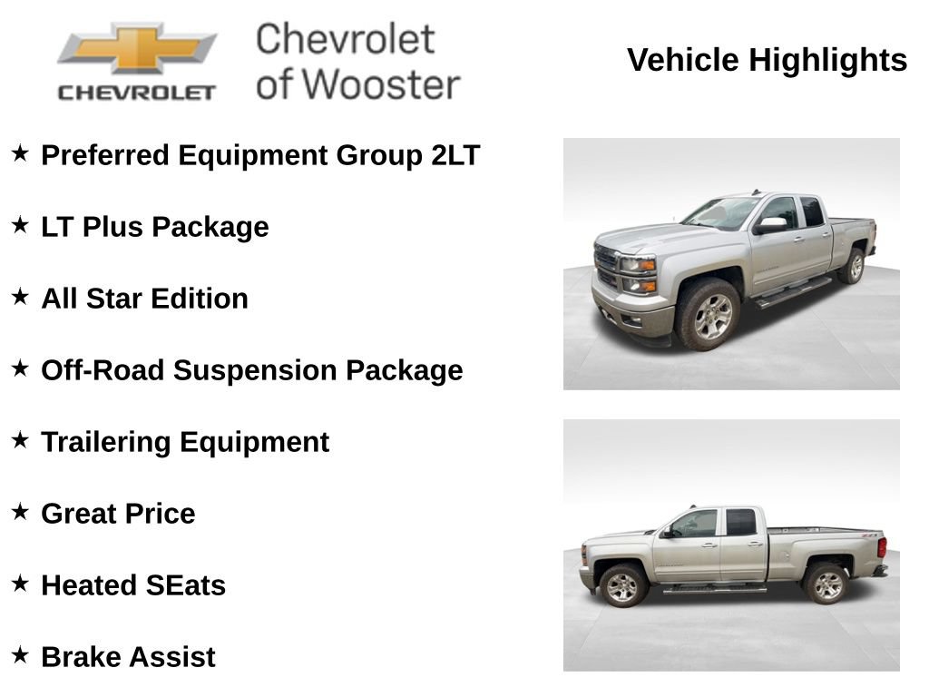 Used 2015 Chevrolet Silverado 1500 LT with VIN 1GCVKREC4FZ305352 for sale in Wooster, OH