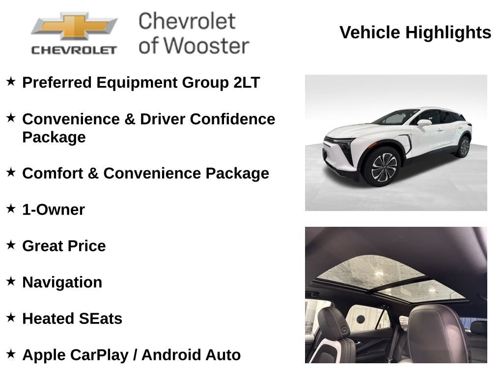 Used 2024 Chevrolet Blazer EV LT with VIN 3GNKDBRJ9RS215135 for sale in Wooster, OH