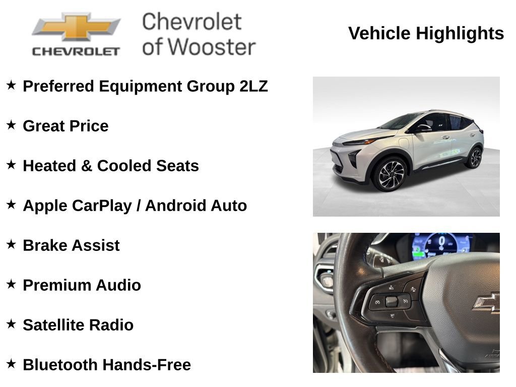 Used 2022 Chevrolet Bolt EUV Premier with VIN 1G1FZ6S00N4108692 for sale in Wooster, OH